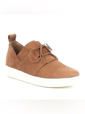 Eileen Fisher tan nubuck leather lace up sneakers SZ 11 Casual Boating Coastal